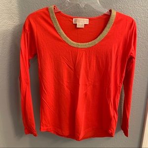 Michael Kors Long sleeve orange top